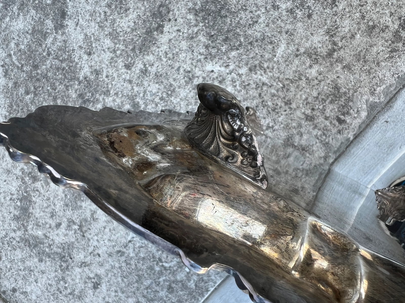 1950s Silverplate Footed Serving Barware Tray - 2