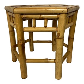 Vintage Old Florida Style Bamboo Drinks Table