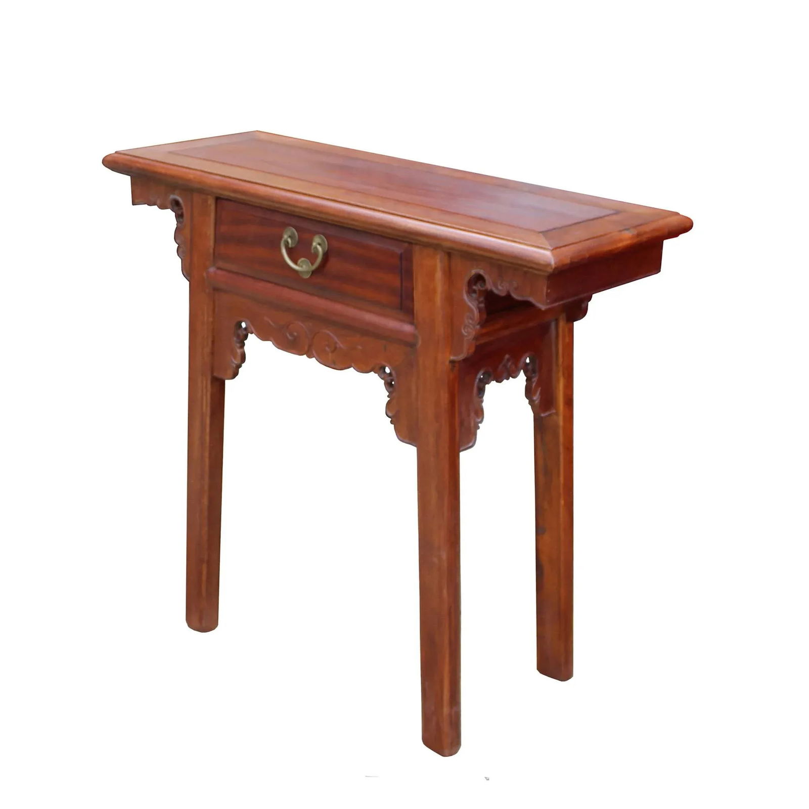 Chinese Oriental Brown Ru Yi Drawer Altar Foyer Side Table - 3