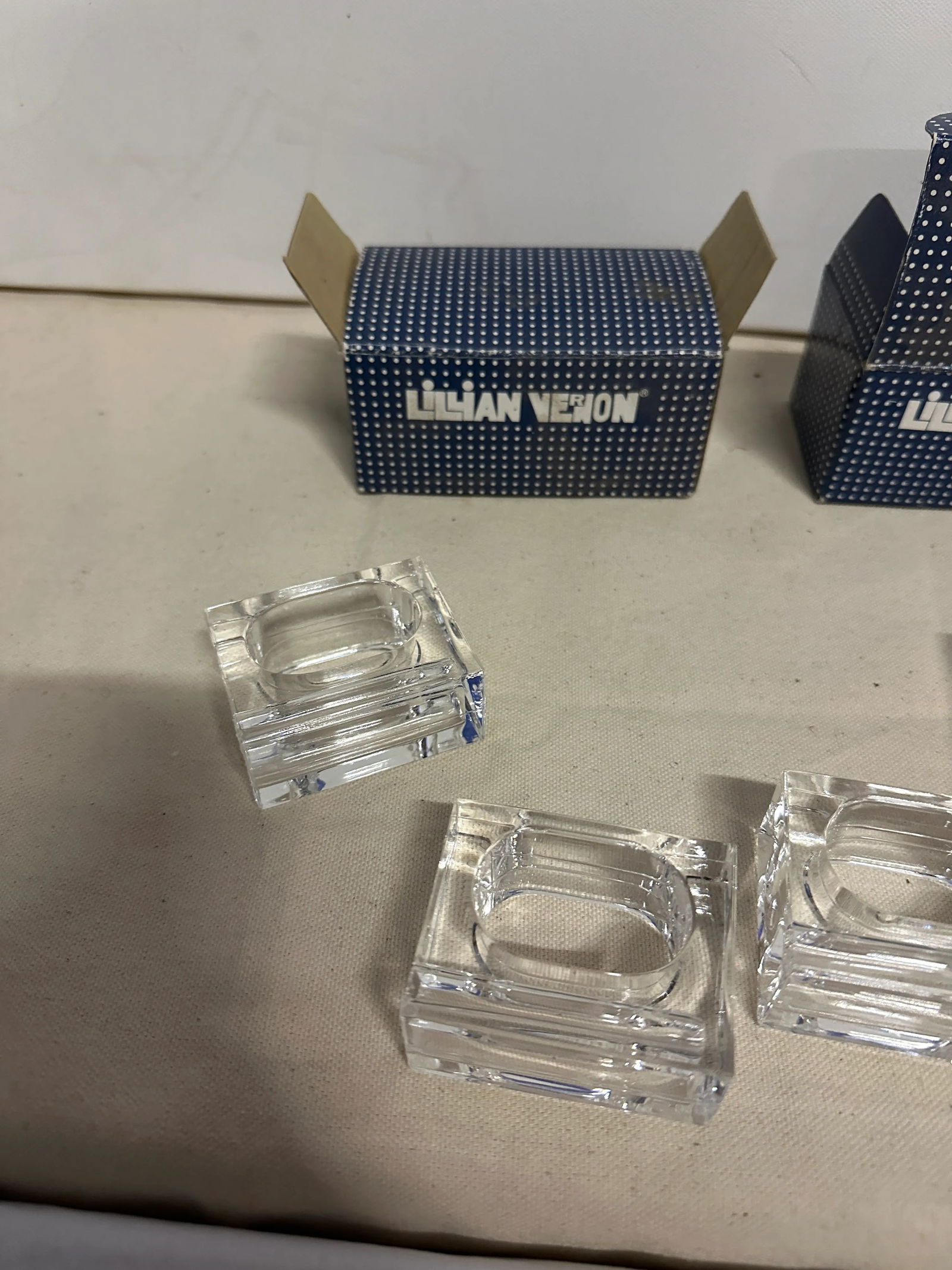 1970s Collection of Lillian Vernon Lucite Napkin Rings- Set of 8 - 2