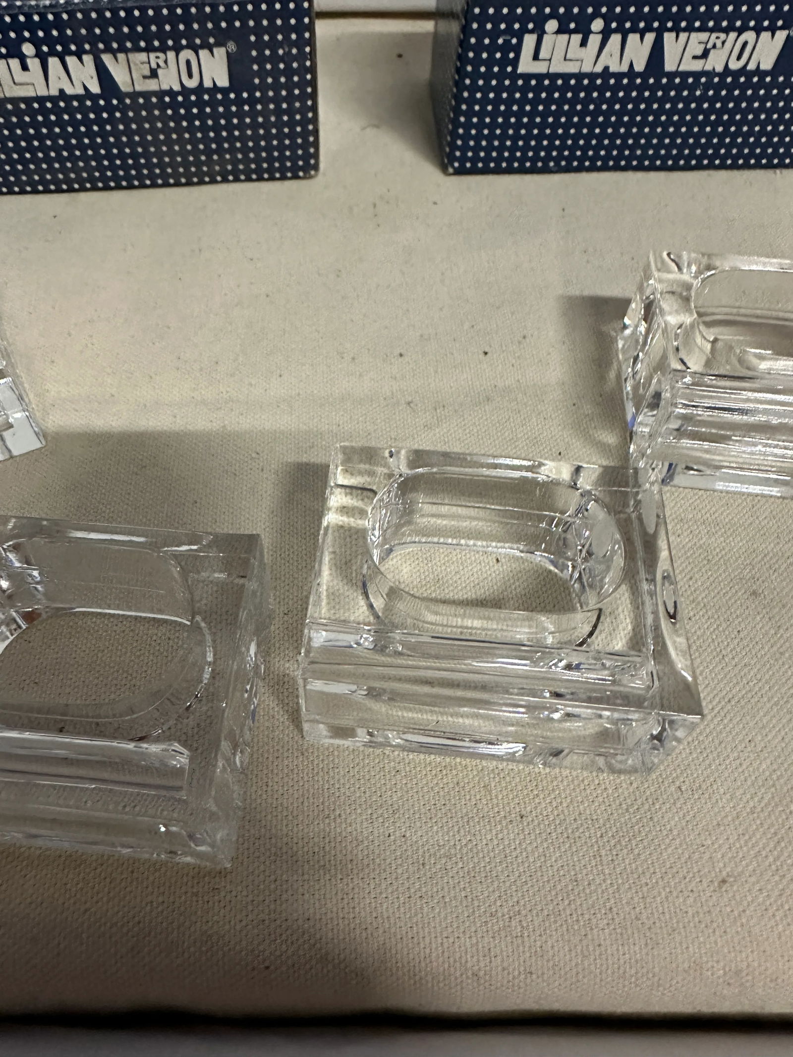1970s Collection of Lillian Vernon Lucite Napkin Rings- Set of 8 - 6
