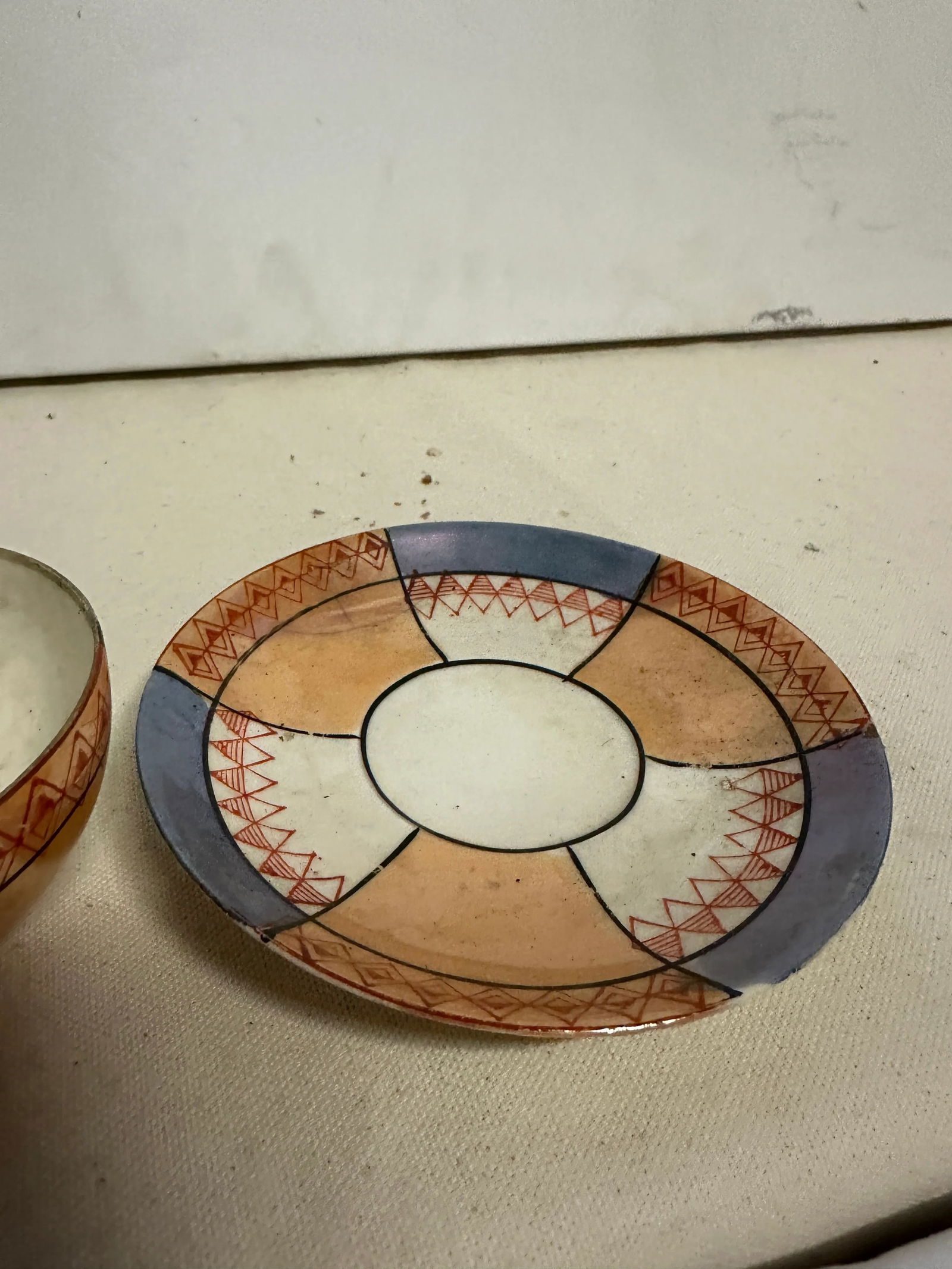 1970s Hand Painted Tea Cup and Matching Saucer - Set of 2 - 3