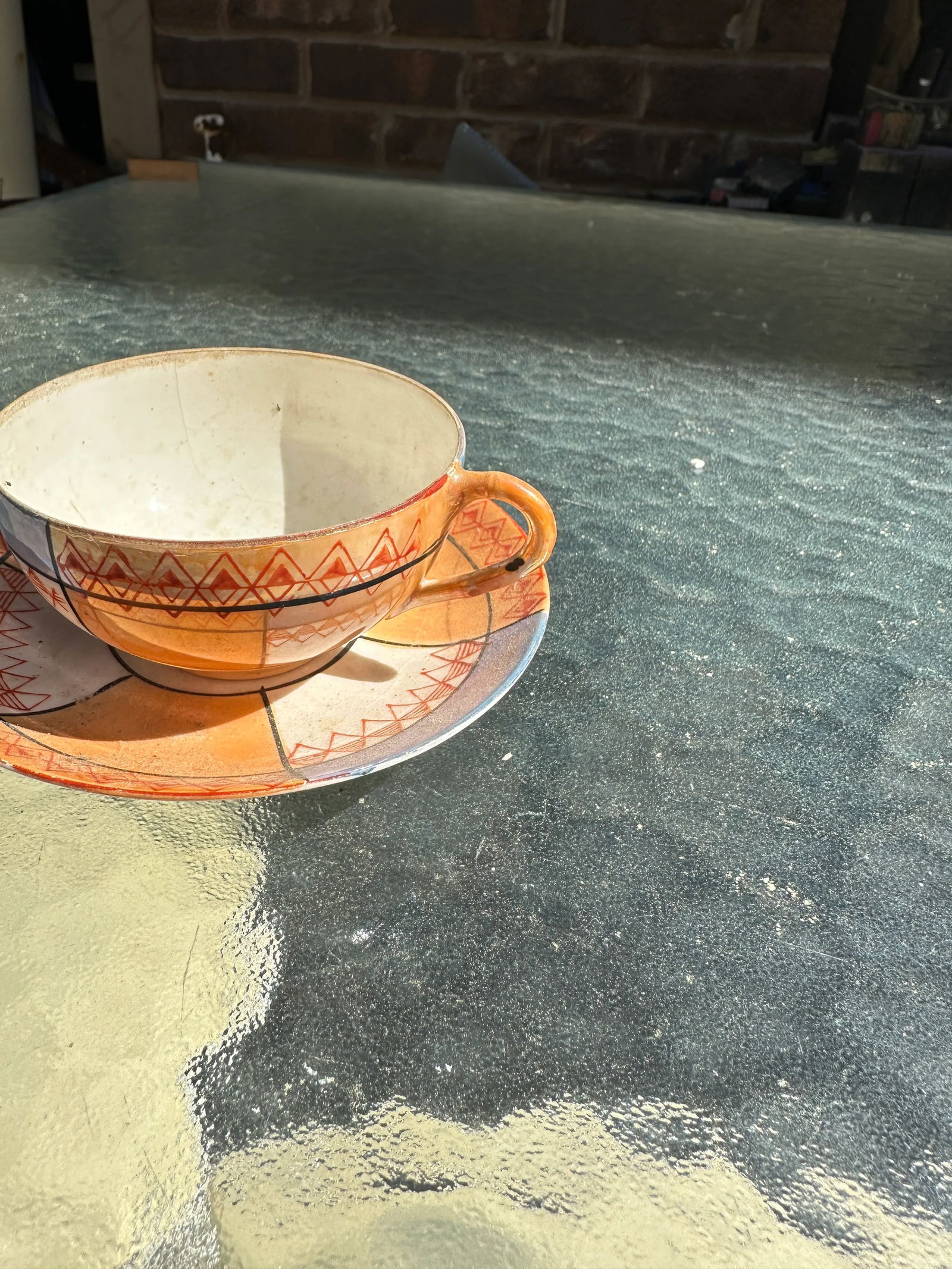 1970s Hand Painted Tea Cup and Matching Saucer - Set of 2 - 6