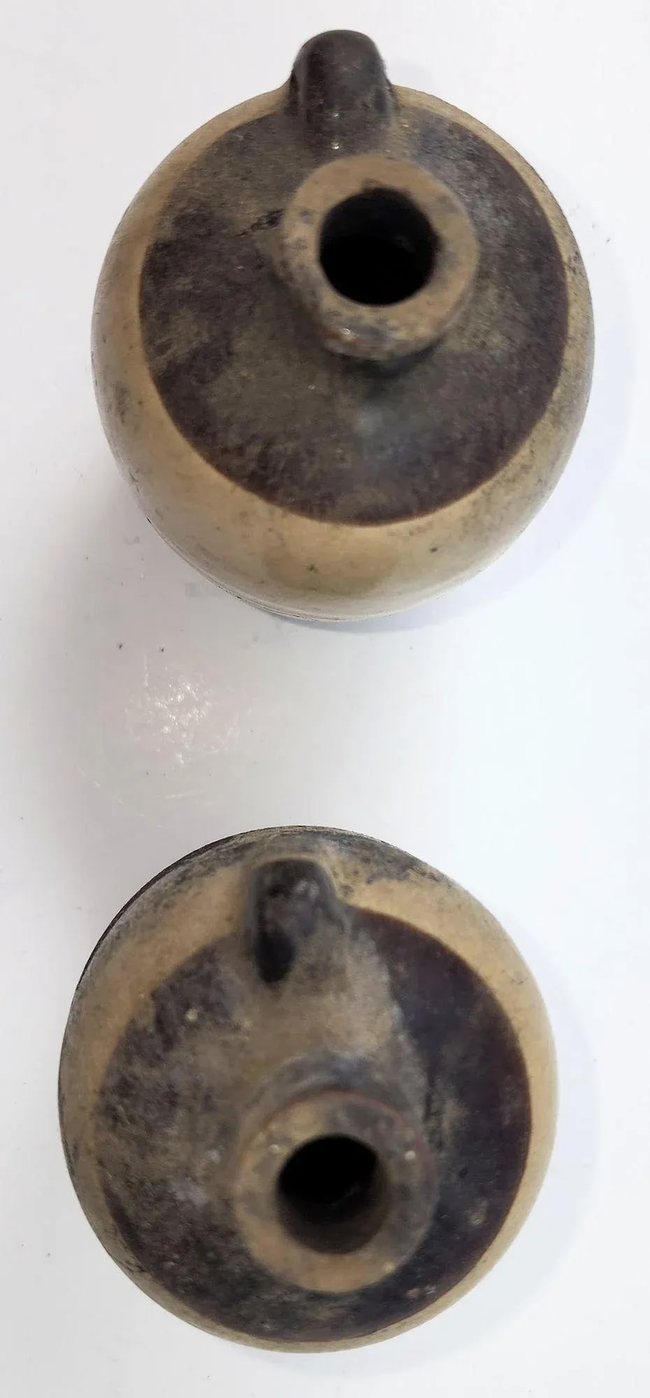 Pair of Vintage Small Usa Pottery Stoneware Jugs Circa 1940s - 5