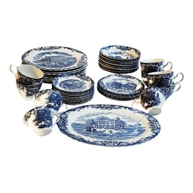 Johnson Brothers China Heritage Hall Blue Pattern - Made in Staffordshire England