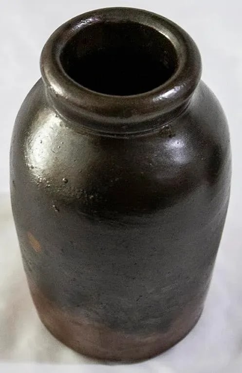 Antique Farmhouse Kitchen Storage Crock - Brownstone Crockery - 2