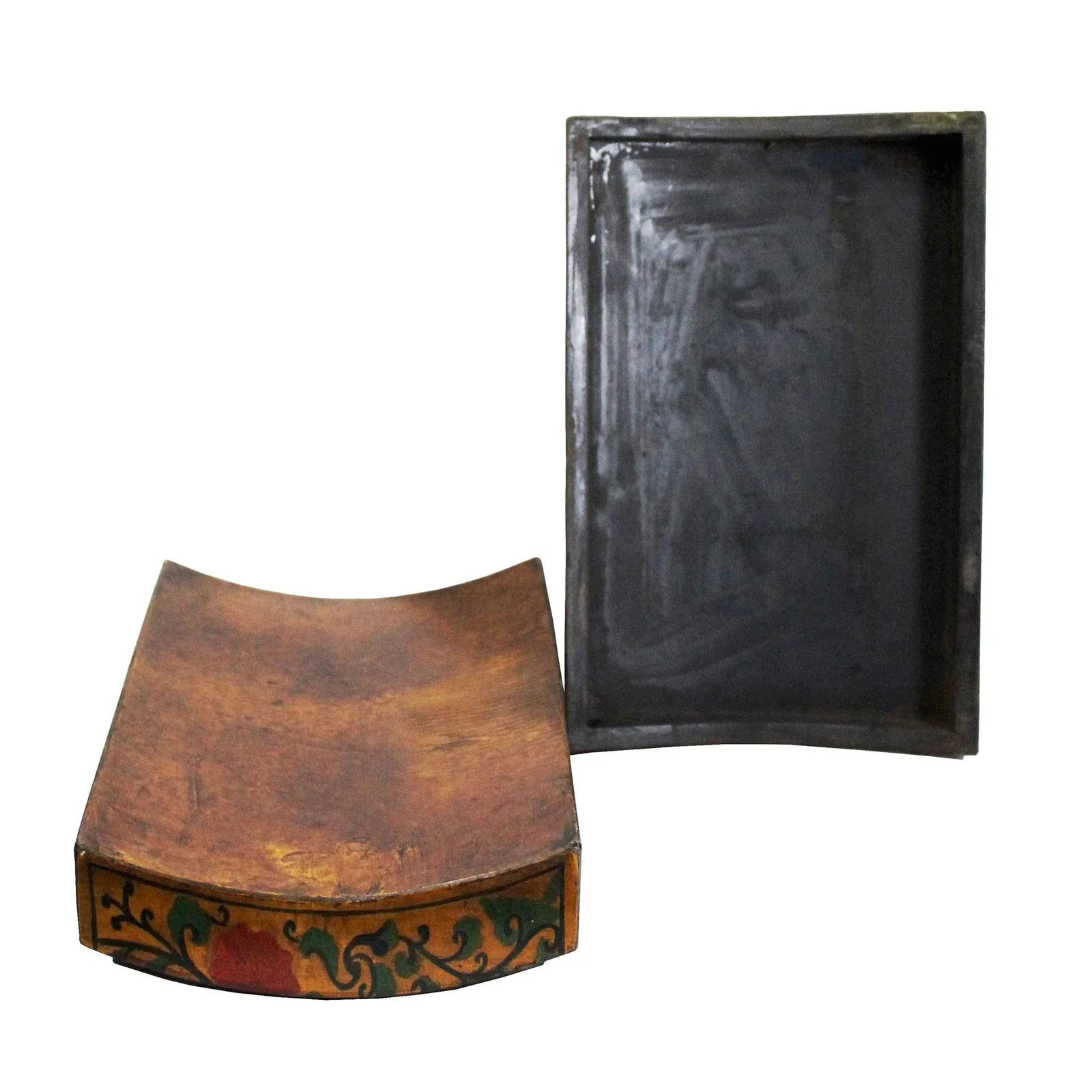 Distressed Yellow Dragon Graphic Rectangular Curved Shape Box - 6