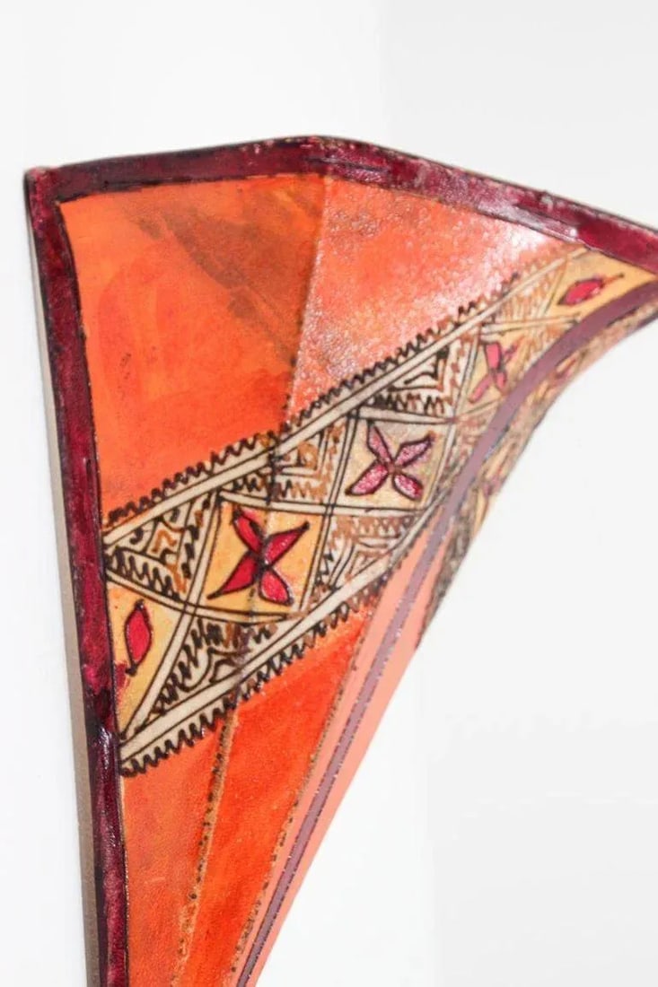 Moroccan Parchment Handpainted Folk Art Wall Sconce Shade - 6