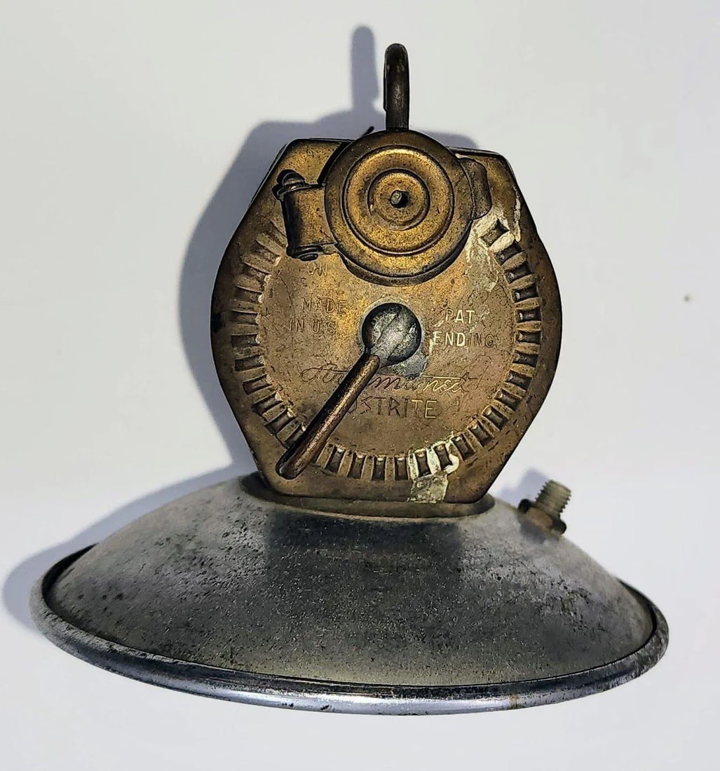 Carbide Coal Miners Lamp With Coal Oil Can and Tin Funnel by Justrite Areamlined - 3