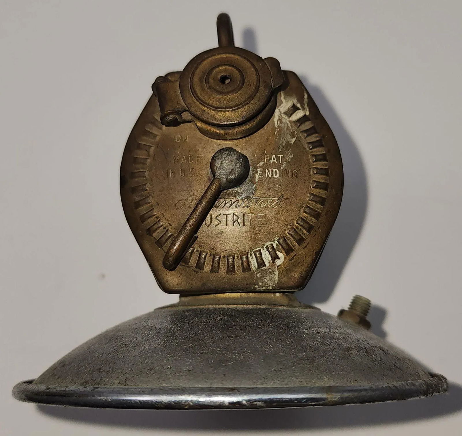 Carbide Coal Miners Lamp With Coal Oil Can and Tin Funnel by Justrite Areamlined - 4