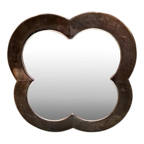 1970s Swirled Clover Bar Service Tray Silver Plate