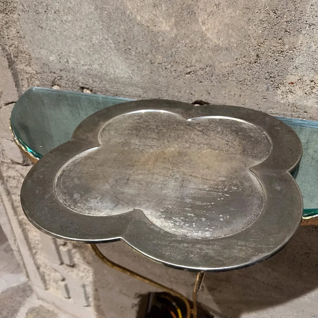 1970s Swirled Clover Bar Service Tray Silver Plate - 5