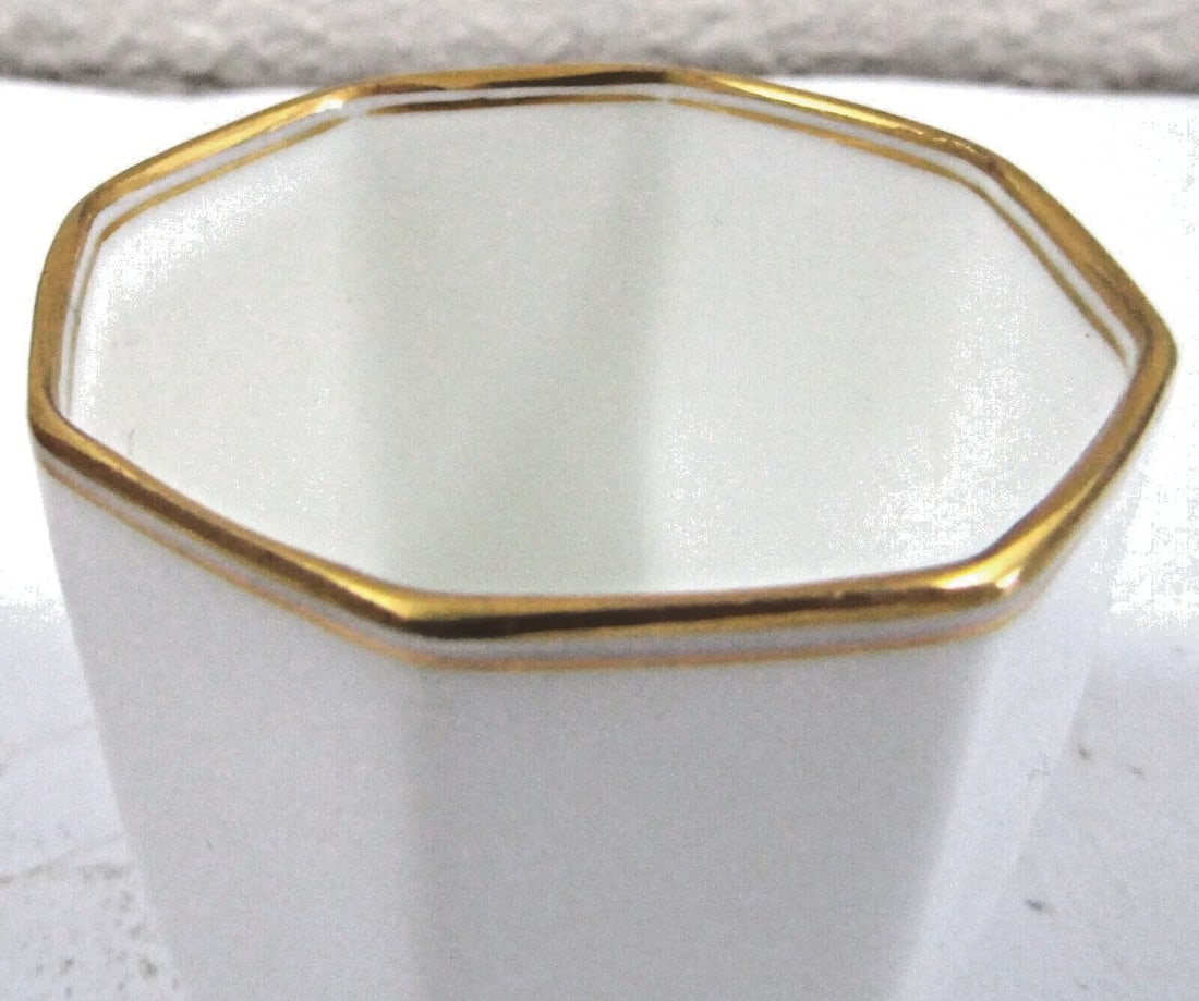 Antique Sterling Silver Octagon Reticulated Demitasse Holders and Rosenthal Cups- Set of 6 - 7