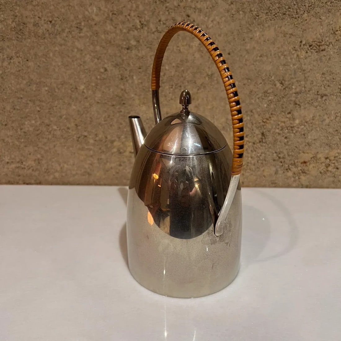 1940s Bauhaus Stainless Tea Kettle Pot Style Peter Behrens - 3