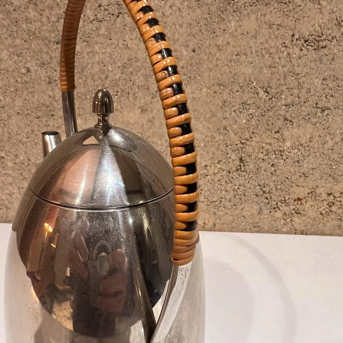 1940s Bauhaus Stainless Tea Kettle Pot Style Peter Behrens - 4