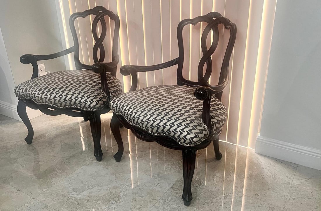 1990s William Switzer Loopback Accent Chairs- a Pair - 4