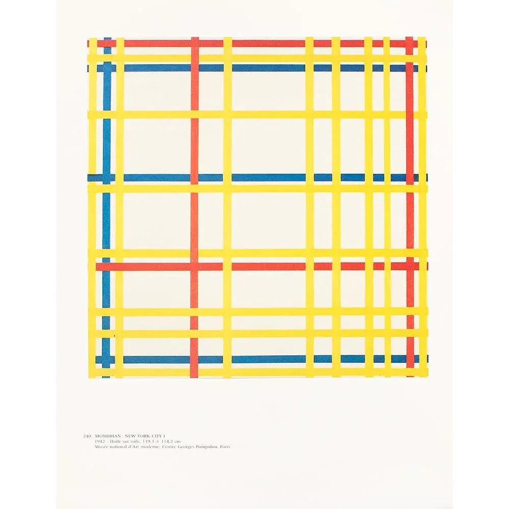1991 After Piet Mondrian "New York City I", Full-Color Parisian Print - 2