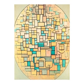 1991 After Piet Mondrian "Oval Composition (Tablet 3)", Full-Color Parisian Print