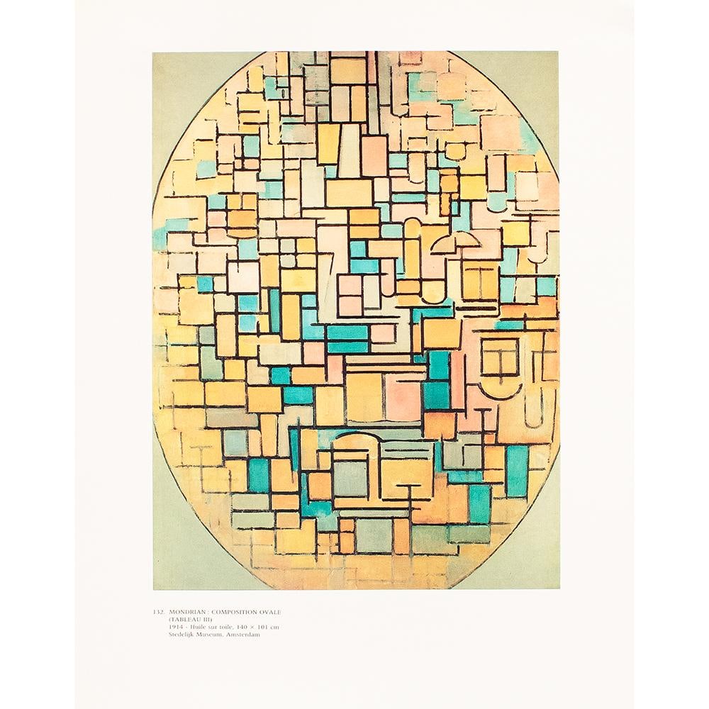 1991 After Piet Mondrian "Oval Composition (Tablet 3)", Full-Color Parisian Print - 7