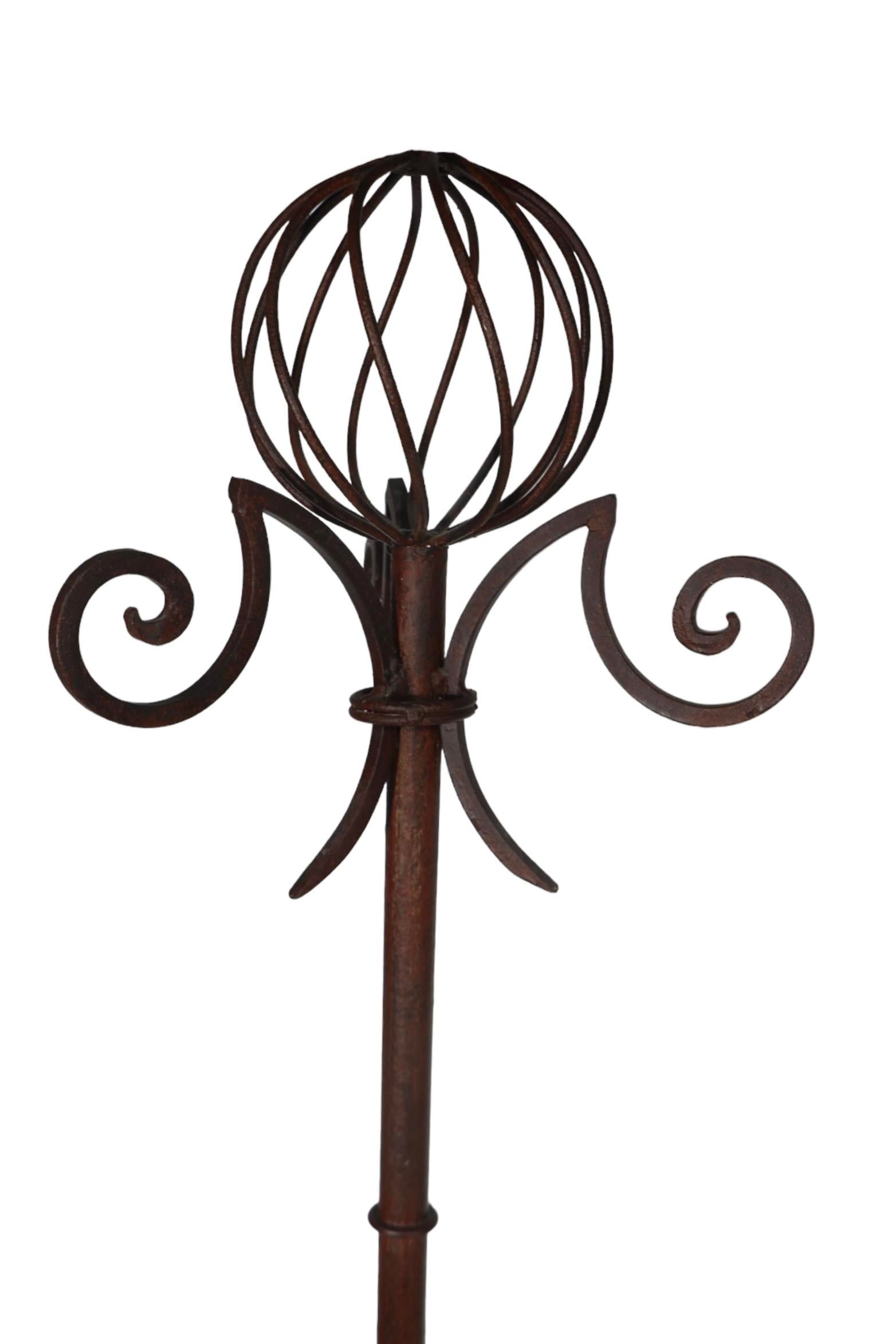 Brutalist Style Wrought Iron Coat Tree - 3