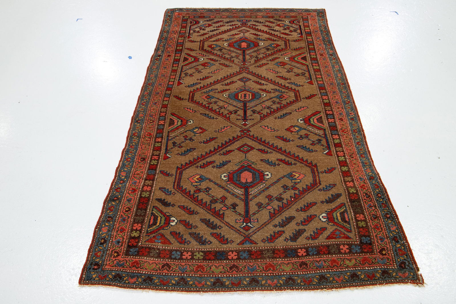 Scatter Vintage Malayer Wool Rug With Tribal Design - 2
