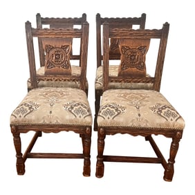 1930s Feudal Oak Chairs by Jamestown Lounge Company - Set of 4