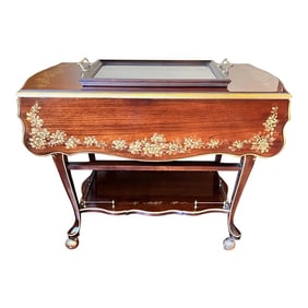 1980s Union National Furniture Company Flip Top Butler's Cart