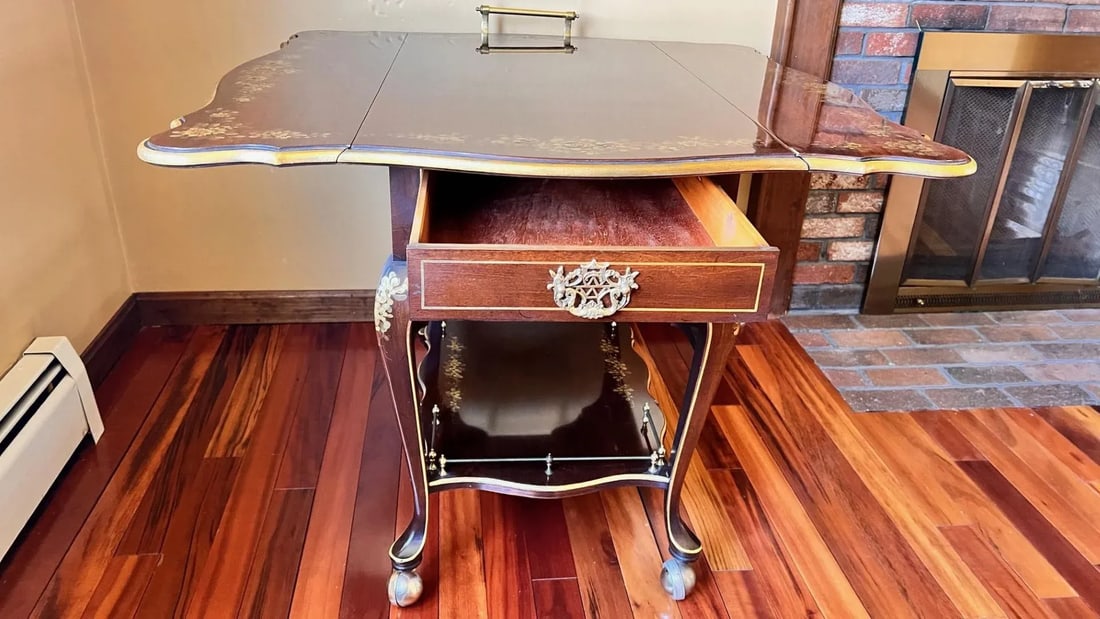 1980s Union National Furniture Company Flip Top Butler's Cart - 9