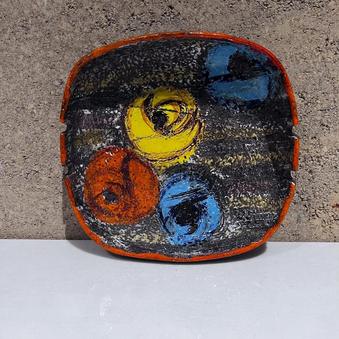 1960s Alvino Bagni for Raymor Modernist Colorful Ashtray Italy - 4