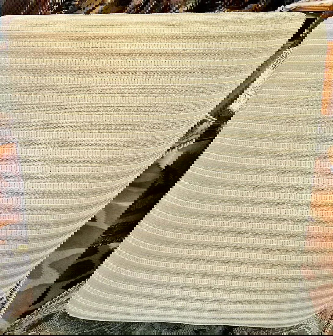 1980s Cerulean Style Upholstered Footstool - 4