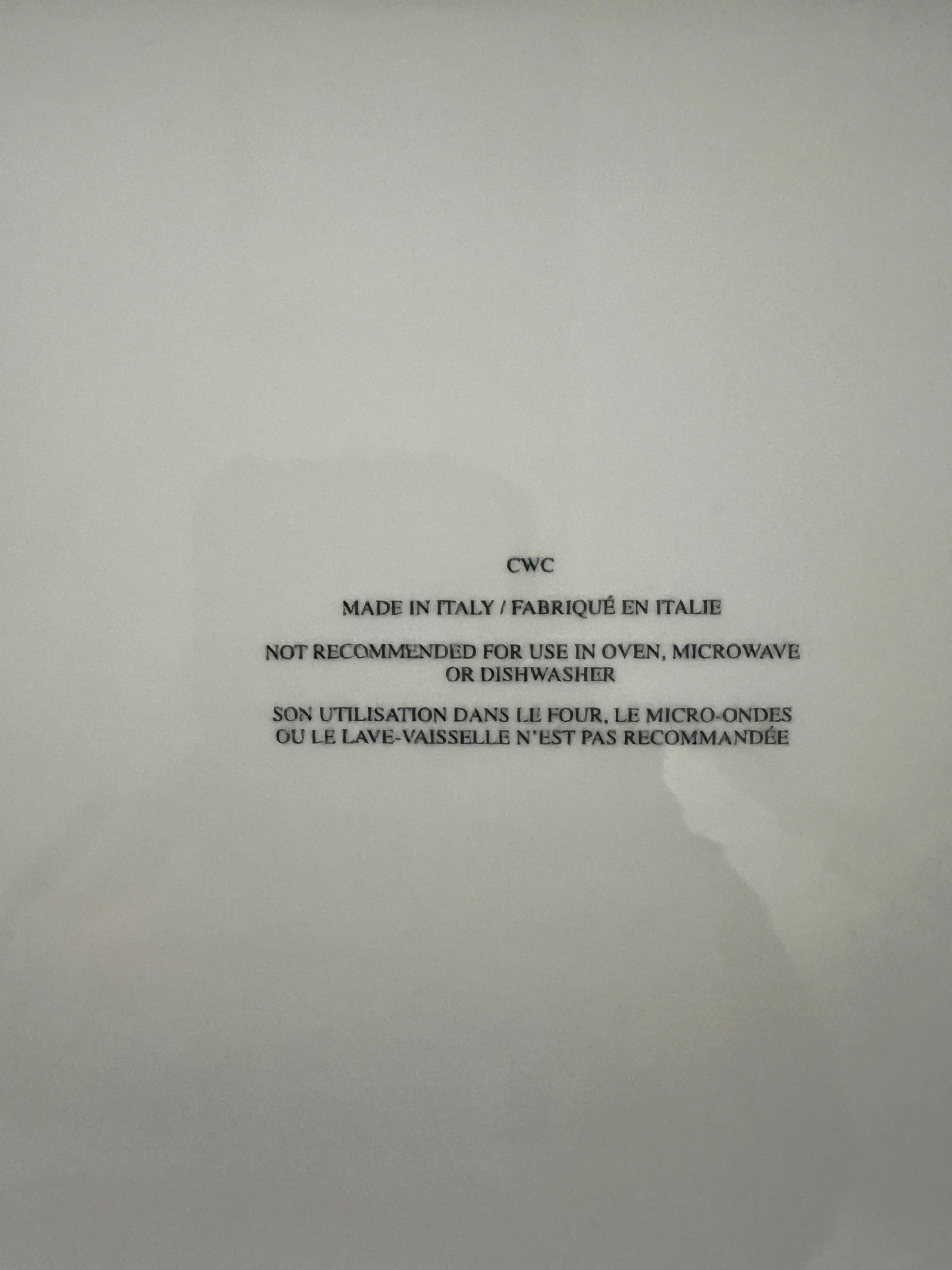 White on White Italian Platter W/ Floral Pattern Serpentine Rim - 4