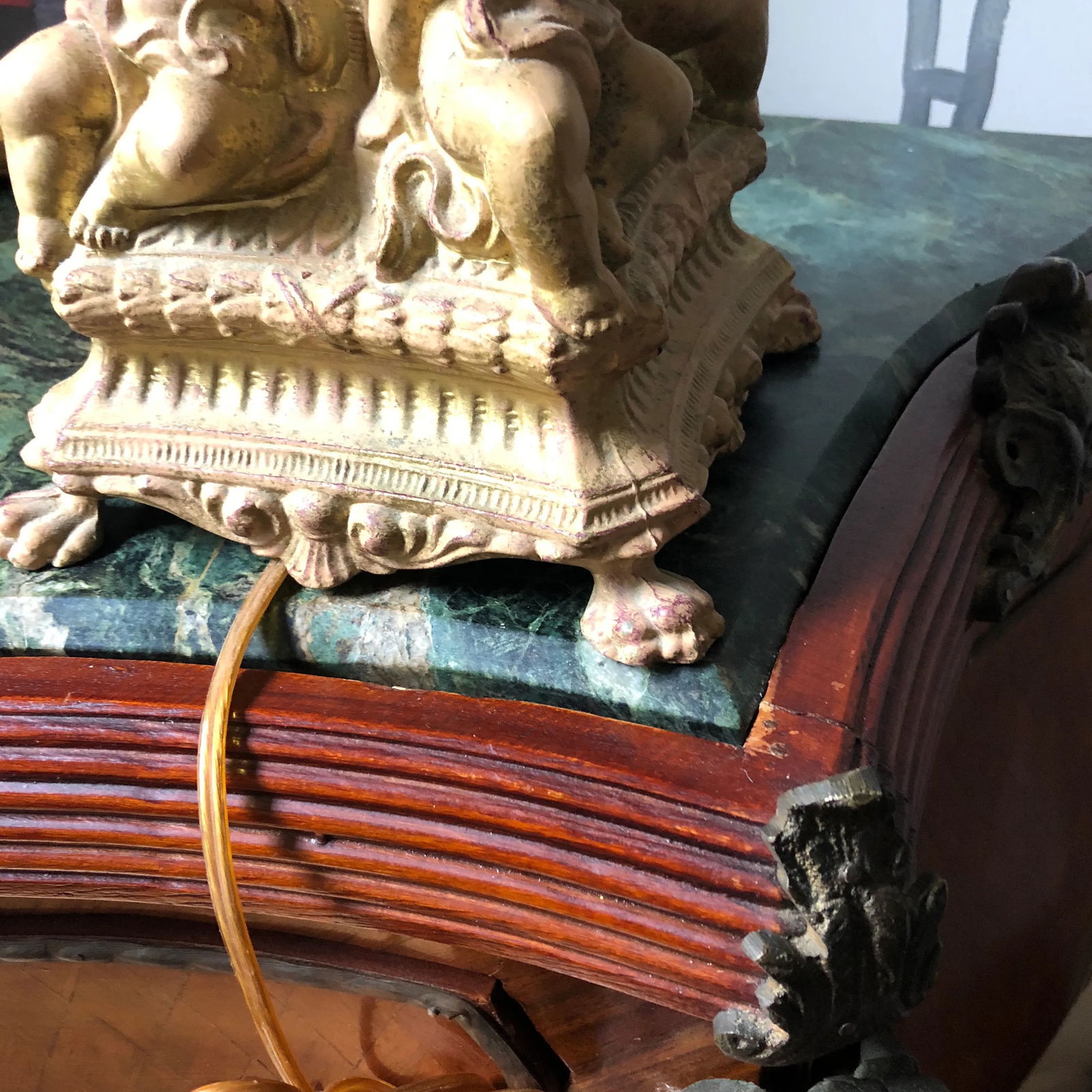 1970s Gilded Cherub Metal Table Lamp - 5