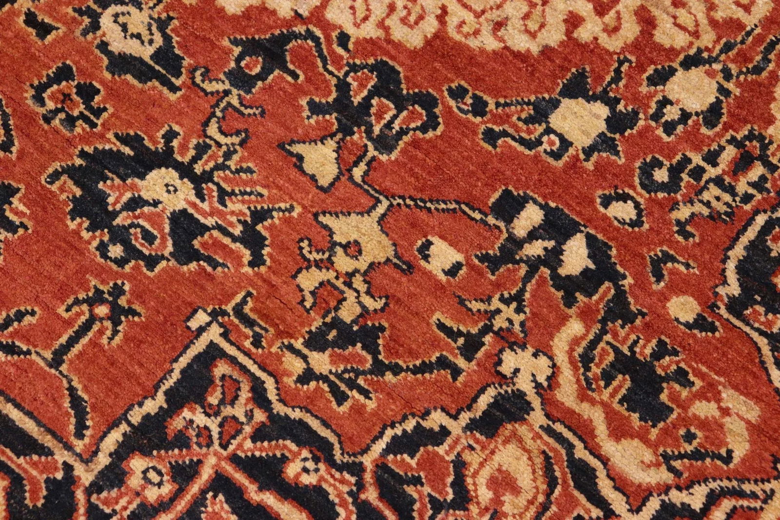 Southwestern Heriz Ziegler Rust Blue Hand-Knotted Rug - 8'3'' X 9'4'' - 5