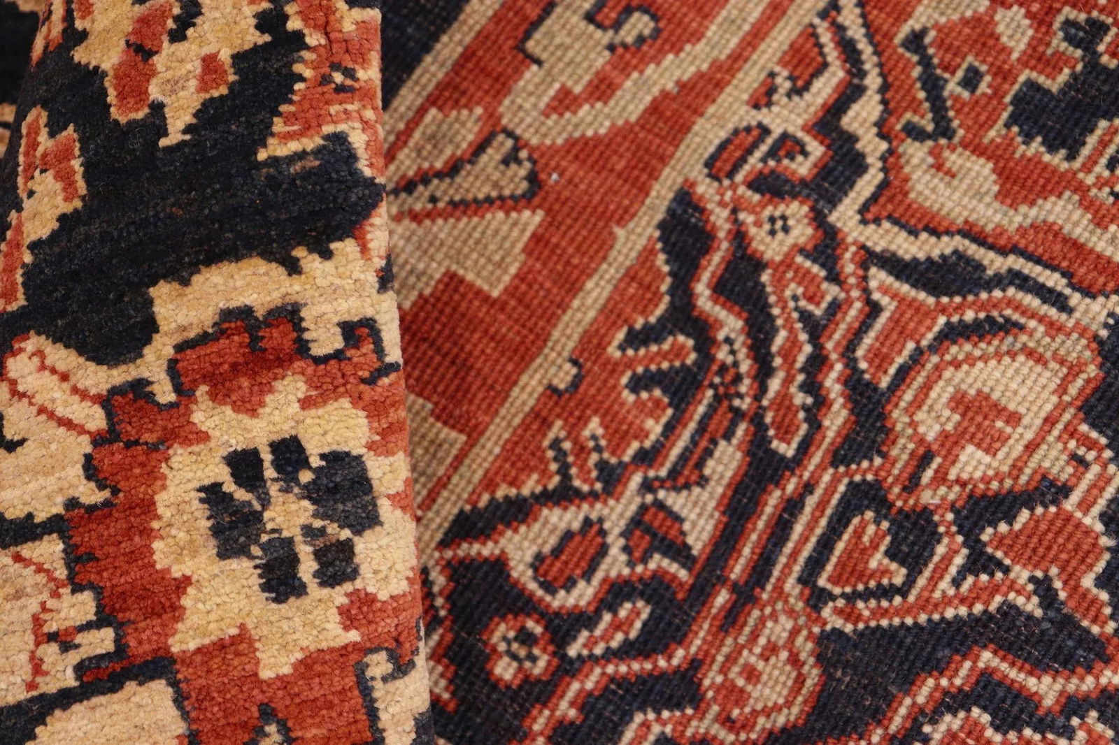 Southwestern Heriz Ziegler Rust Blue Hand-Knotted Rug - 8'3'' X 9'4'' - 6