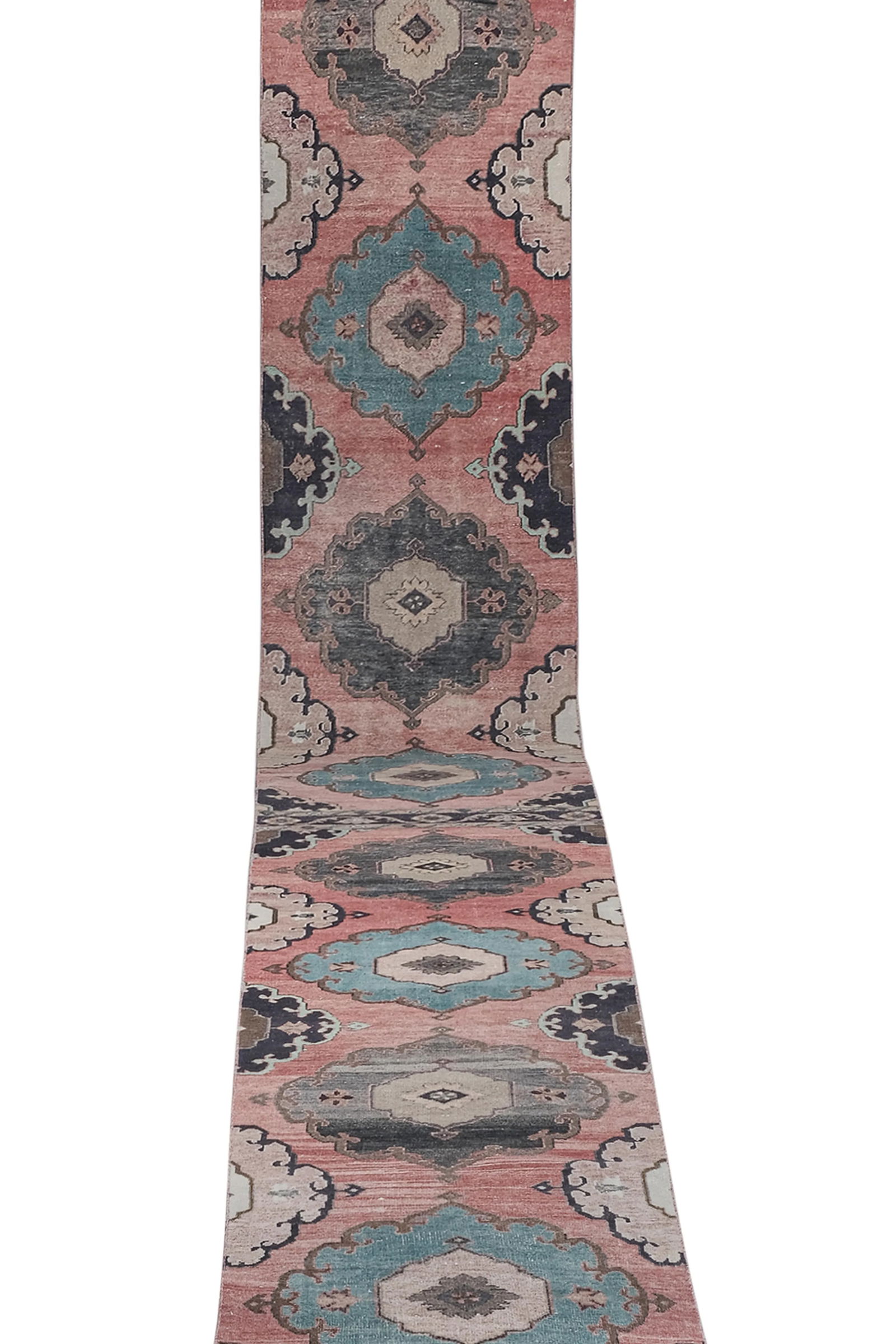 Turkish Oushak Runner With Eclectic Style 2'10" X 25'7" - 3