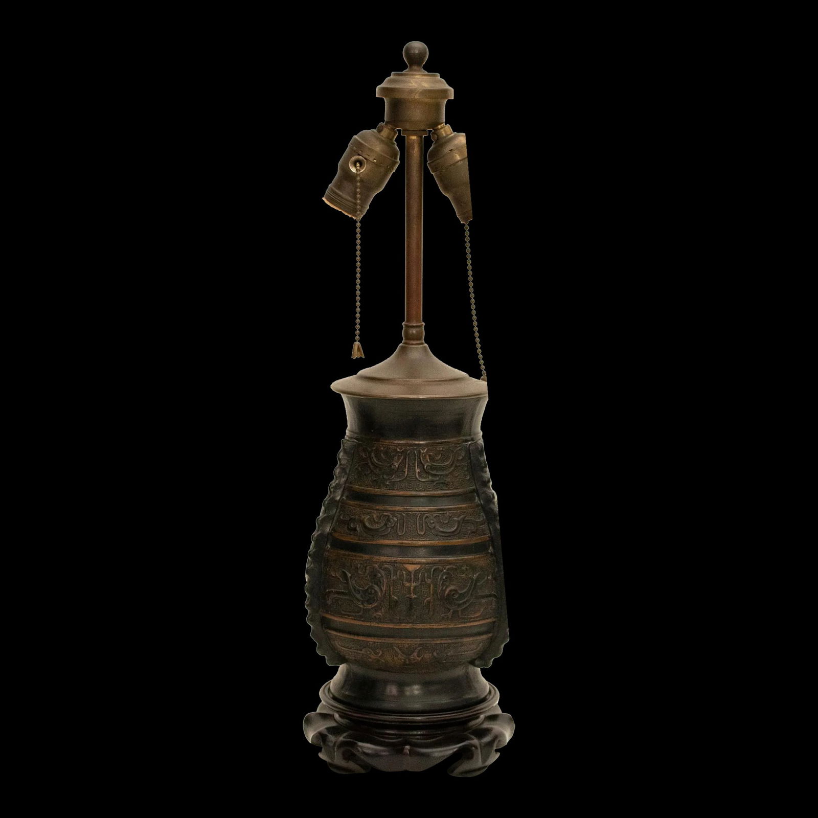 1920s TaishÅ or Early Showa Era Japanese Bronze Vase Lamp - 2