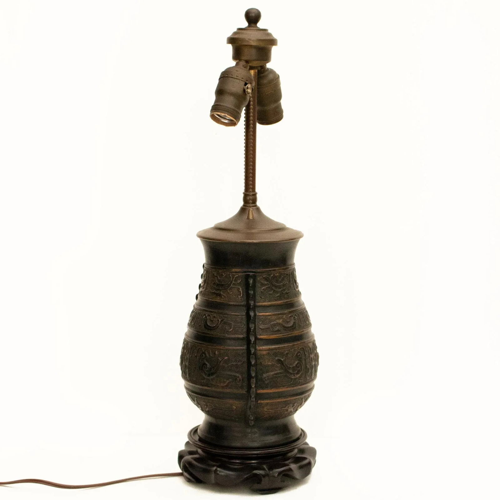 1920s TaishÅ or Early Showa Era Japanese Bronze Vase Lamp - 5