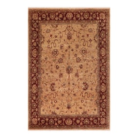 Shabby Chic Ziegler Tan Brown Hand-Knotted Wool Rug - 8'0'' X 10'2''