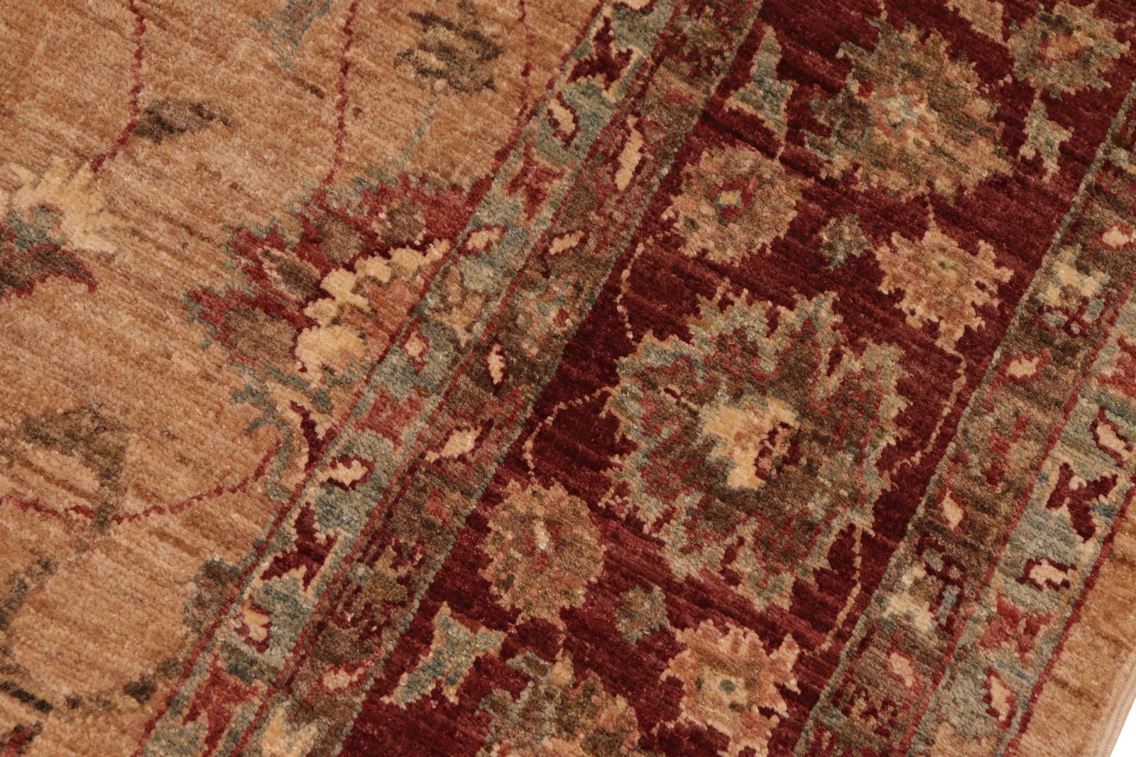 Shabby Chic Ziegler Tan Brown Hand-Knotted Wool Rug - 8'0'' X 10'2'' - 8