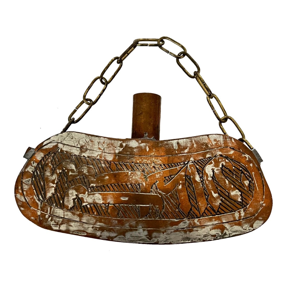 Decorative Copper Gun Powder Flask With Chain (1 of 4)