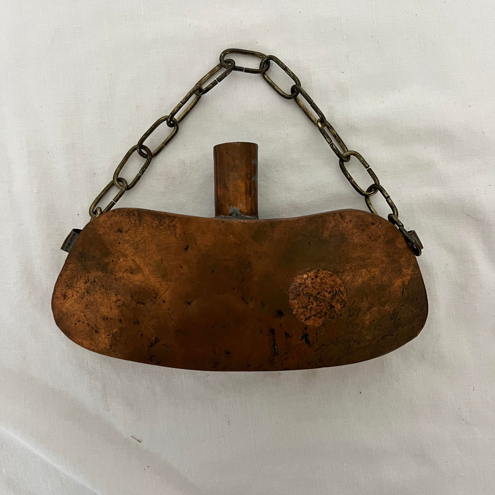 Decorative Copper Gun Powder Flask With Chain - 2