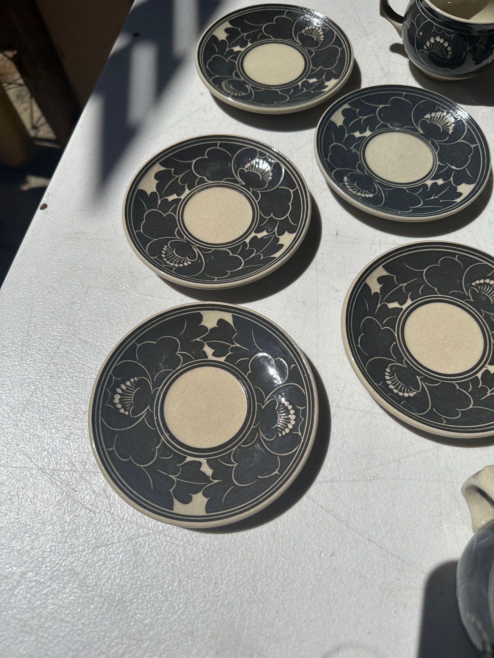 1970s Japanese Pottery Tea Cup and Saucers Set- 17 Pieces - 2