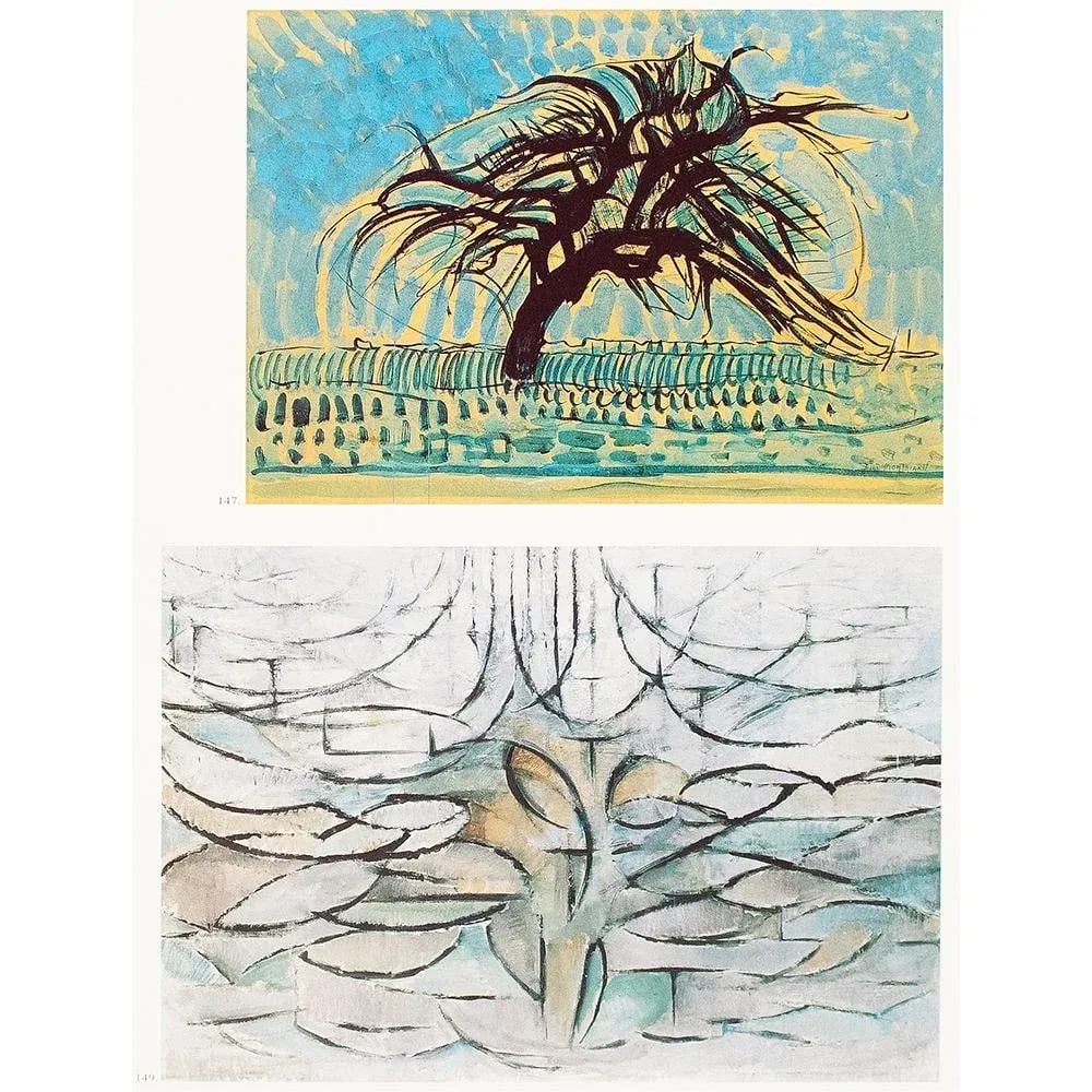 1991 After Piet Mondrian "The Blue Tree" & "The Flowering Apple Tree", Full-Color Parisian Print - 10