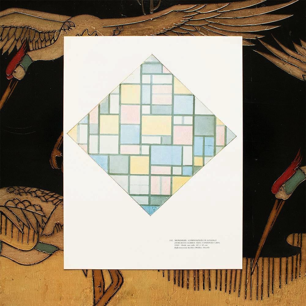 1991 After Piet Mondrian "Diamond Composition (Light Surfaces With Gray Outlines)", Full-Color Paris - 3