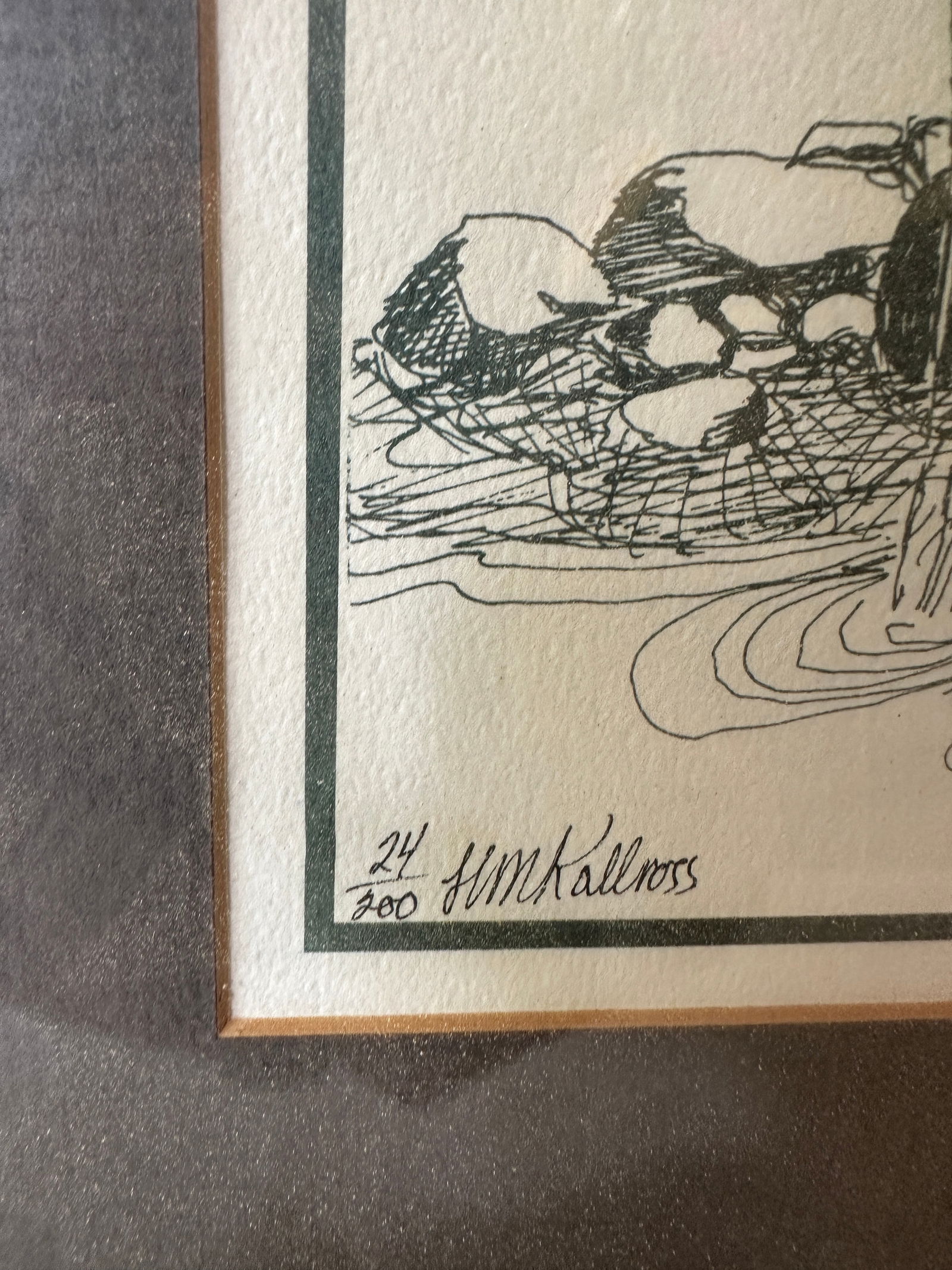 Signed 24/200 Black and White Cowboy Print, Framed - 10