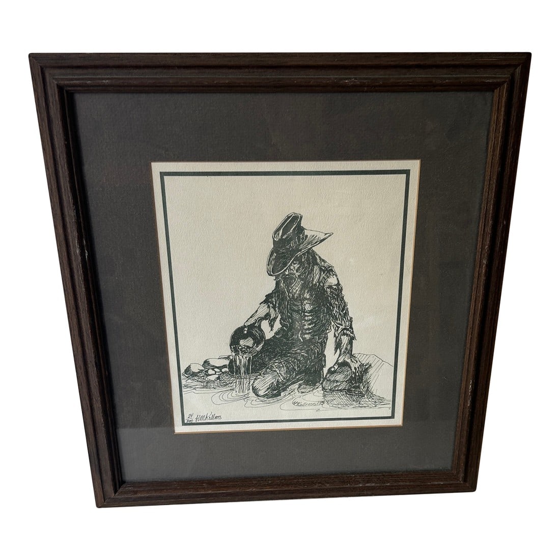 Signed 24/200 Black and White Cowboy Print, Framed (1 of 11)