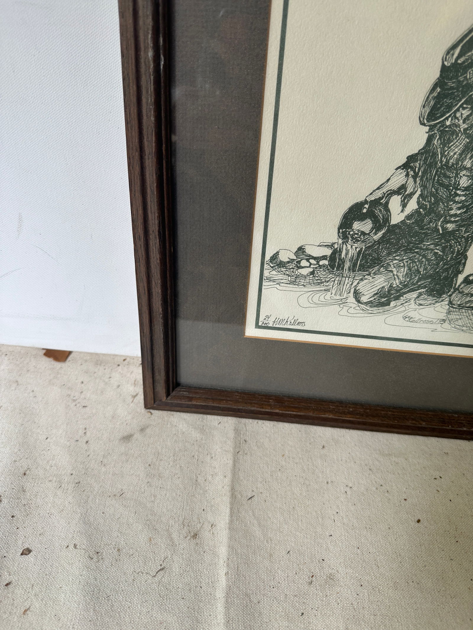 Signed 24/200 Black and White Cowboy Print, Framed - 9