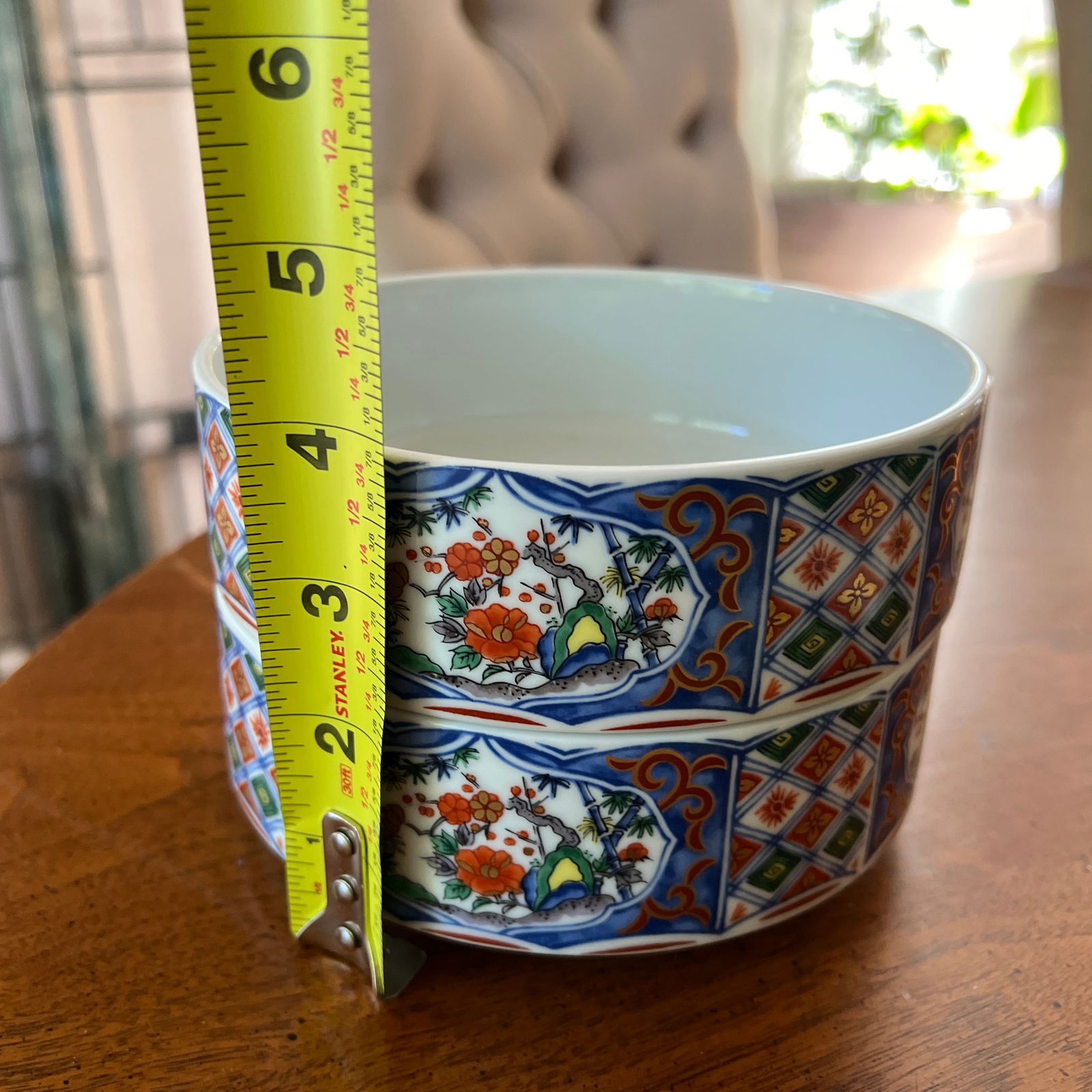 1970s Stackable Asian Chinoiserie Snack Soup Bowls- Set of 2 - 10