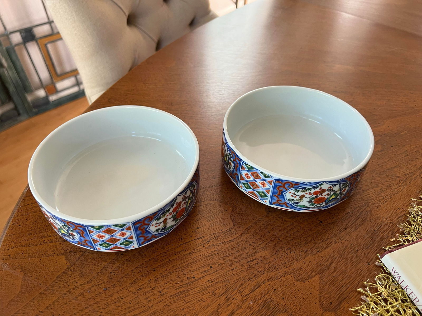 1970s Stackable Asian Chinoiserie Snack Soup Bowls- Set of 2 - 5