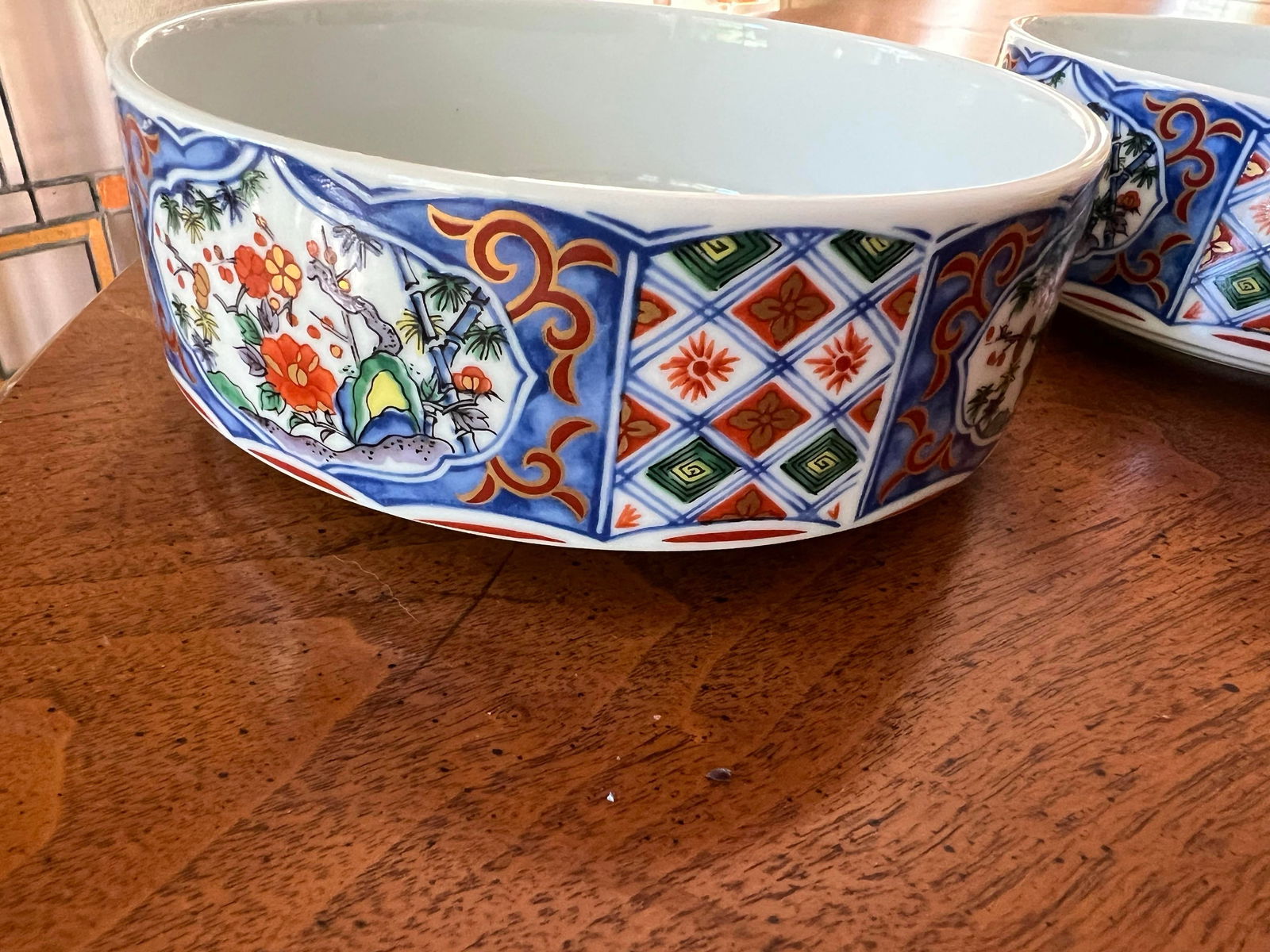 1970s Stackable Asian Chinoiserie Snack Soup Bowls- Set of 2 - 6